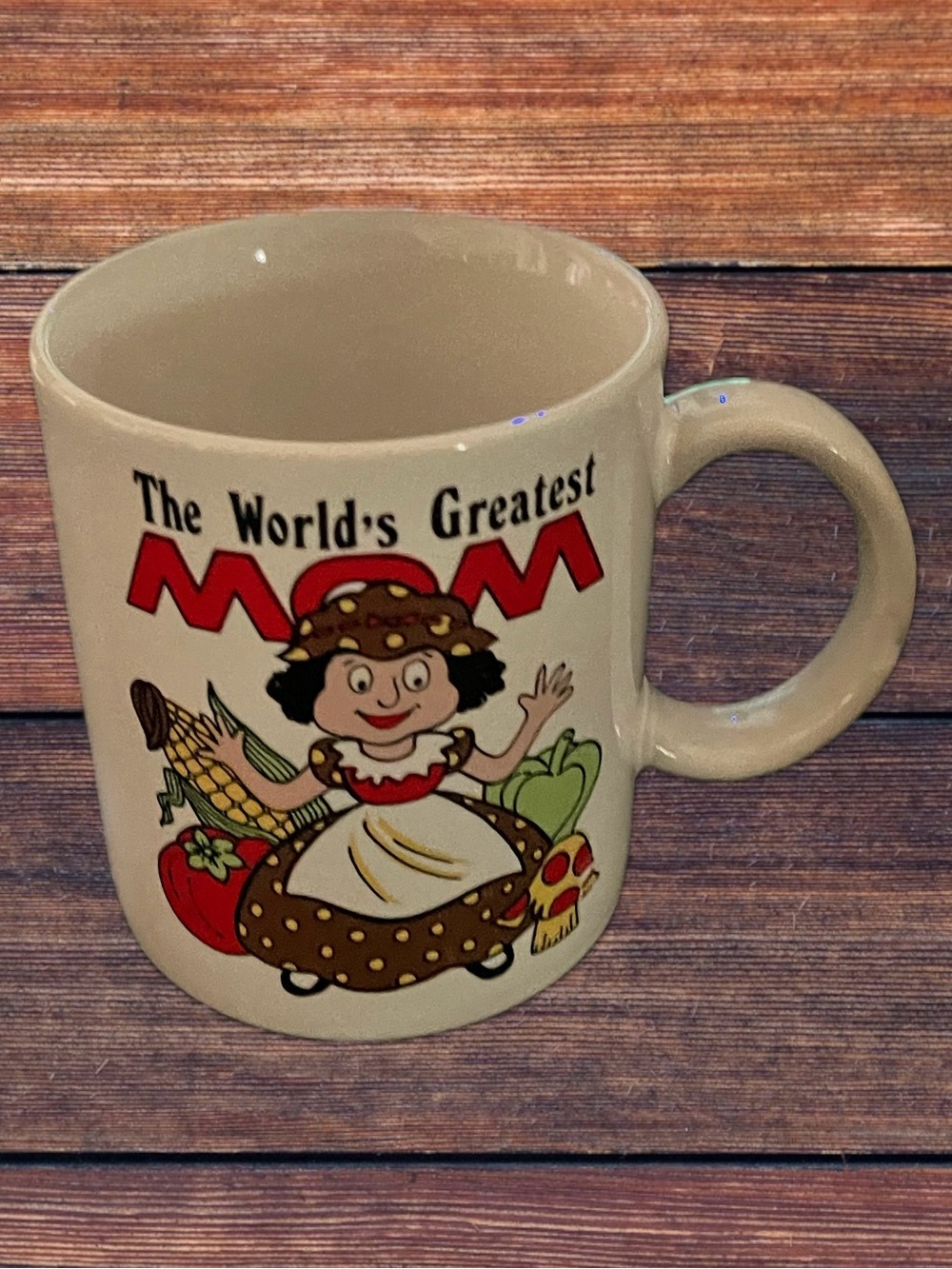 Vtg 80s World's Greatest Mom Ceramic Mug Made in Japan